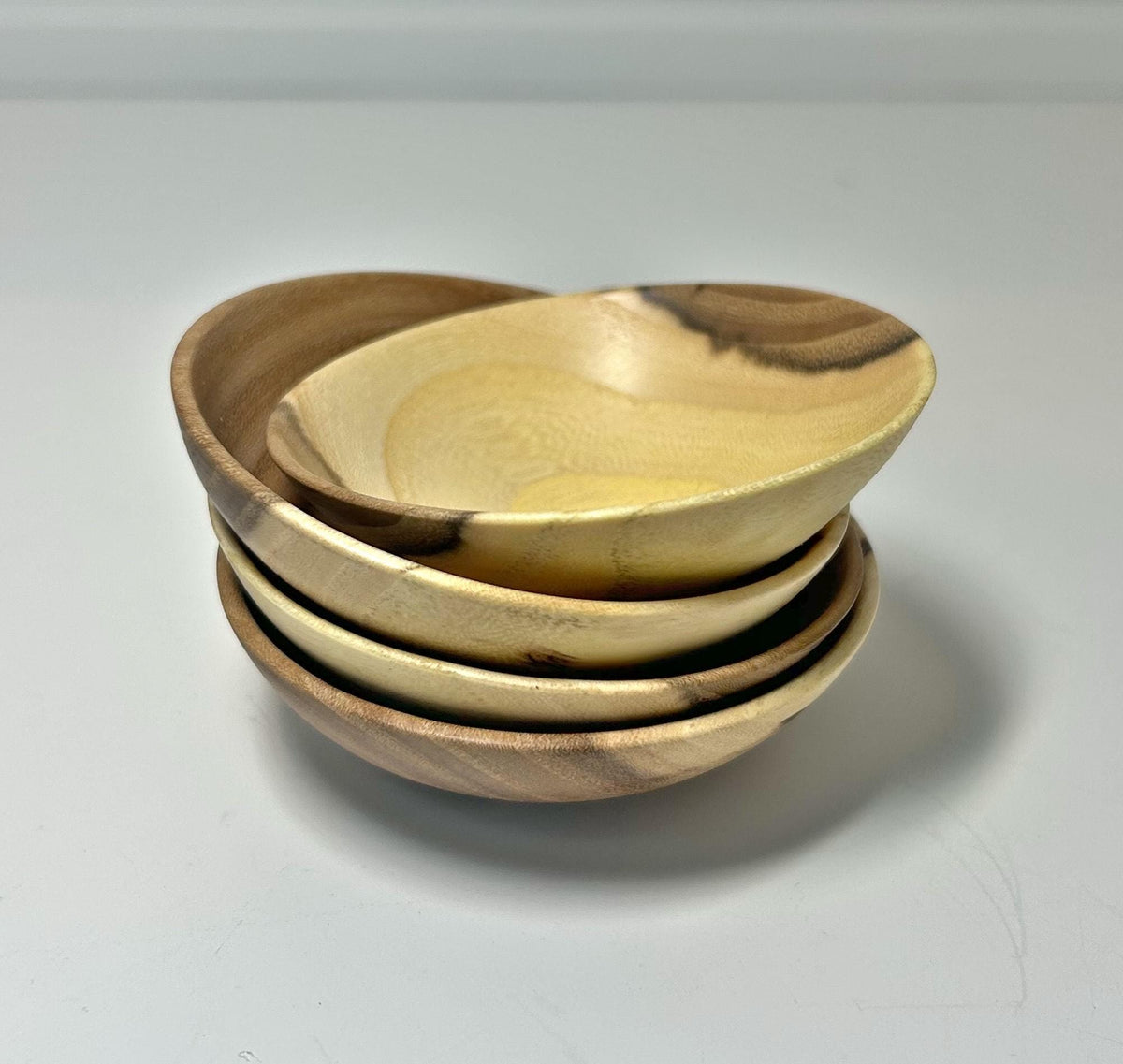Set of 4 Elm Wood Bowls, 2.75 Inch, photo 1 of 4