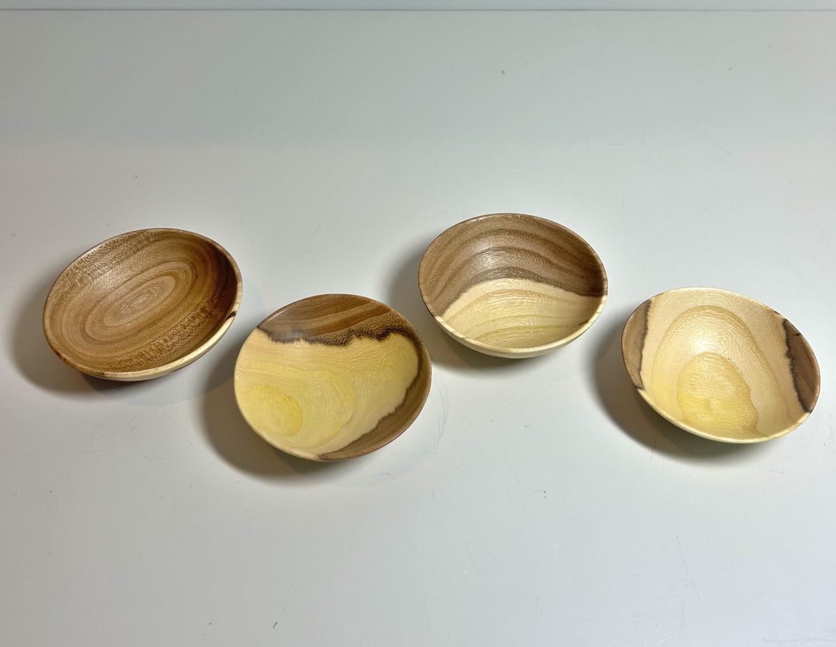 Set of 4 Elm Wood Bowls, 2.75 Inch, photo 3 of 4