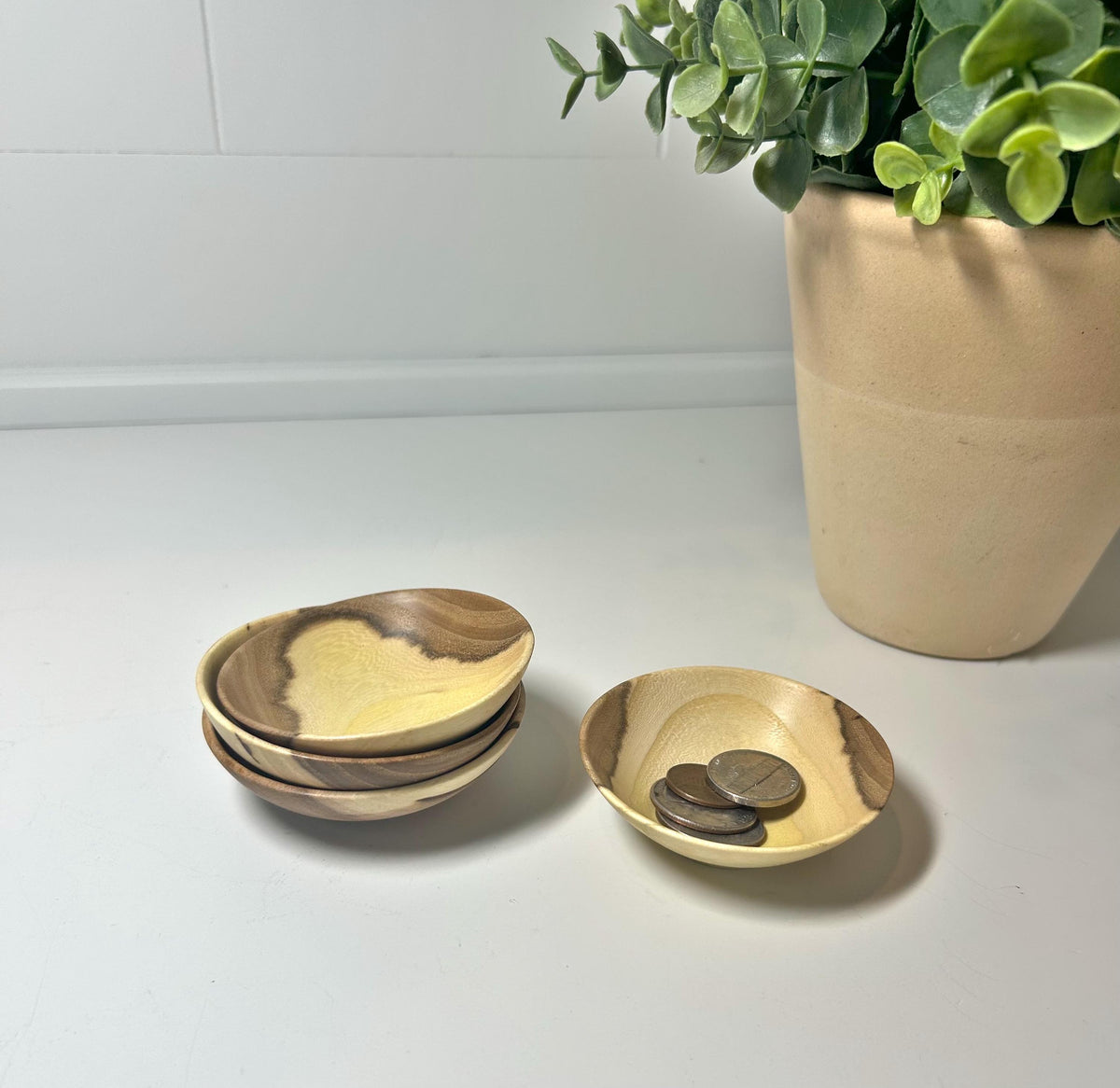 Set of 4 Elm Wood Bowls, 2.75 Inch, photo 4 of 4