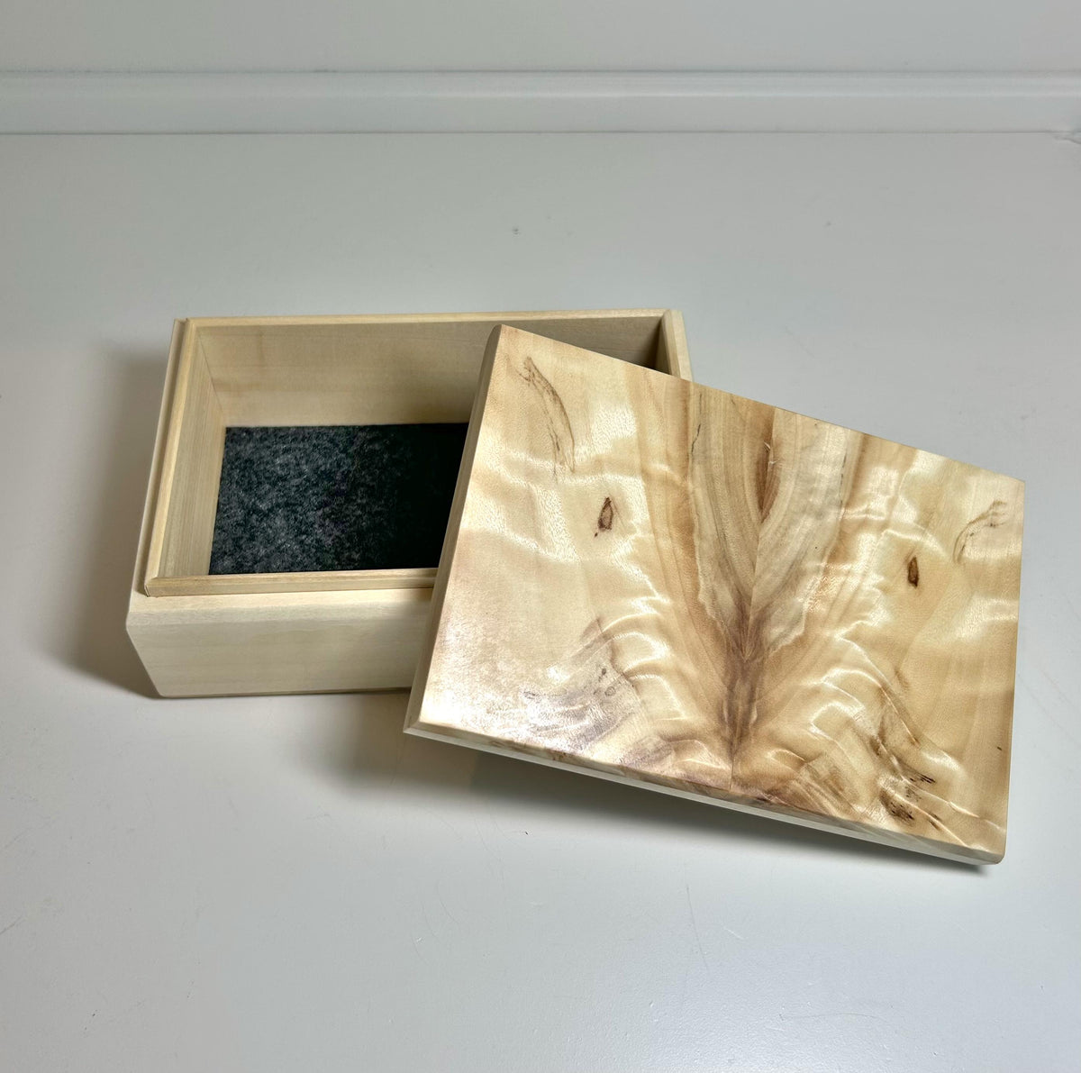 Poplar Wood Jewelry Box with Wool Felt Lining, photo 2 of 4