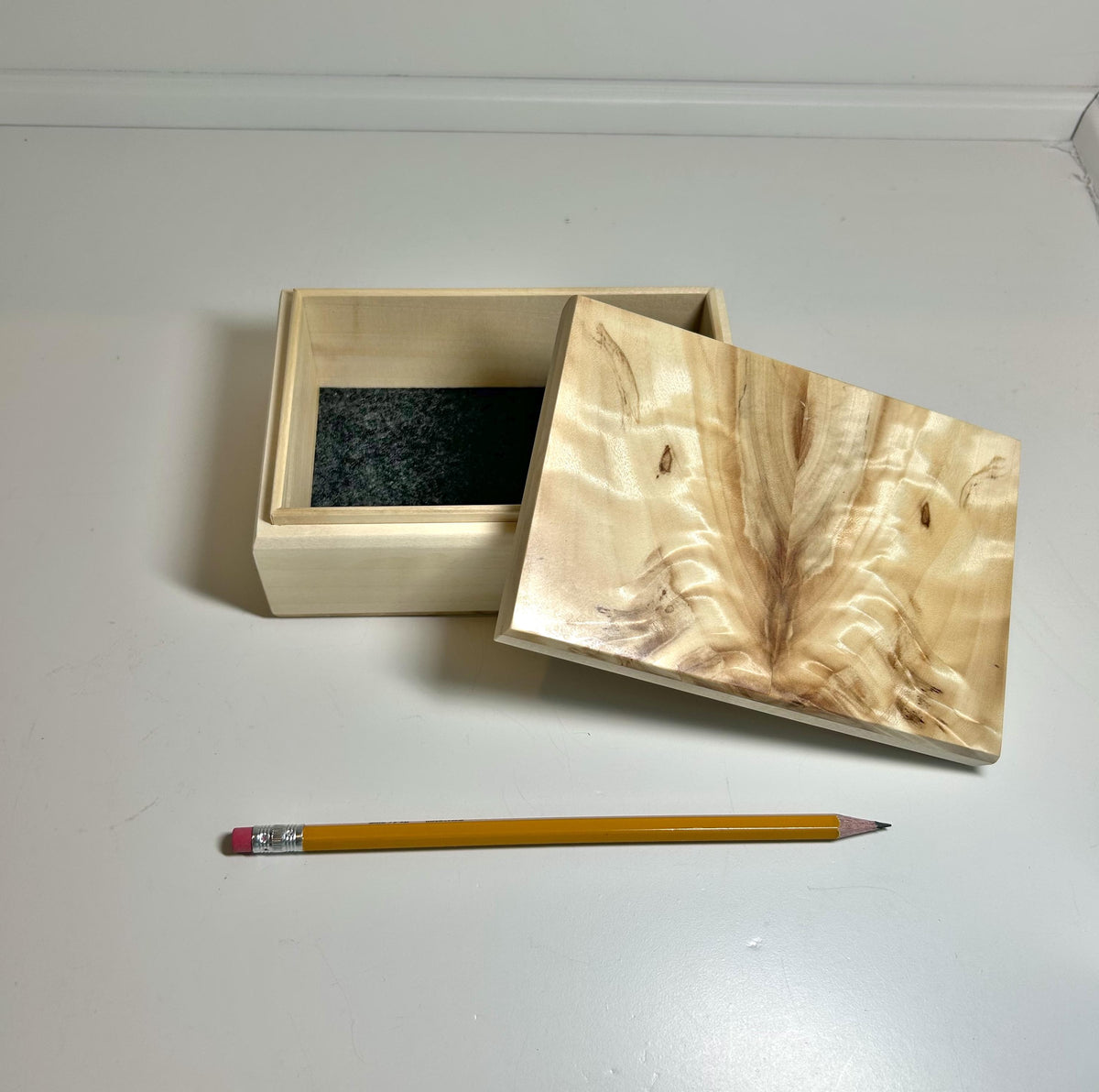 Poplar Wood Jewelry Box with Wool Felt Lining, photo 4 of 4