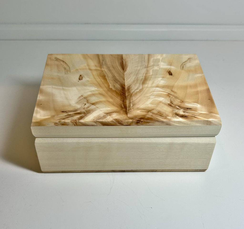 Poplar Wood Jewelry Box with Wool Felt Lining, photo 1 of 4