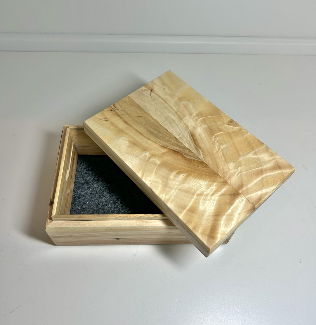Poplar Wood Jewelry Box with Wool Felt Lining, photo 2 of 4