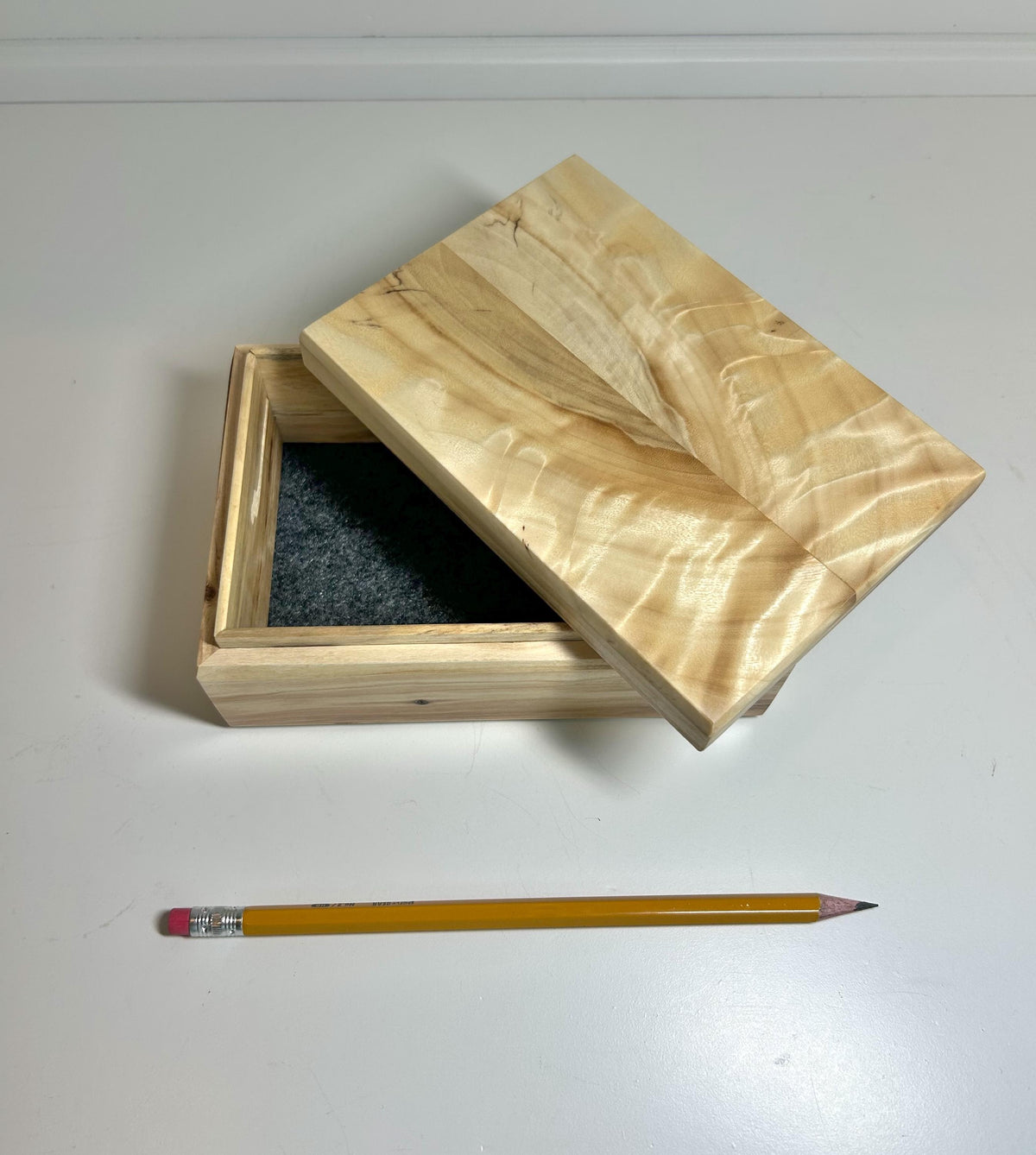 Poplar Wood Jewelry Box with Wool Felt Lining, photo 4 of 4