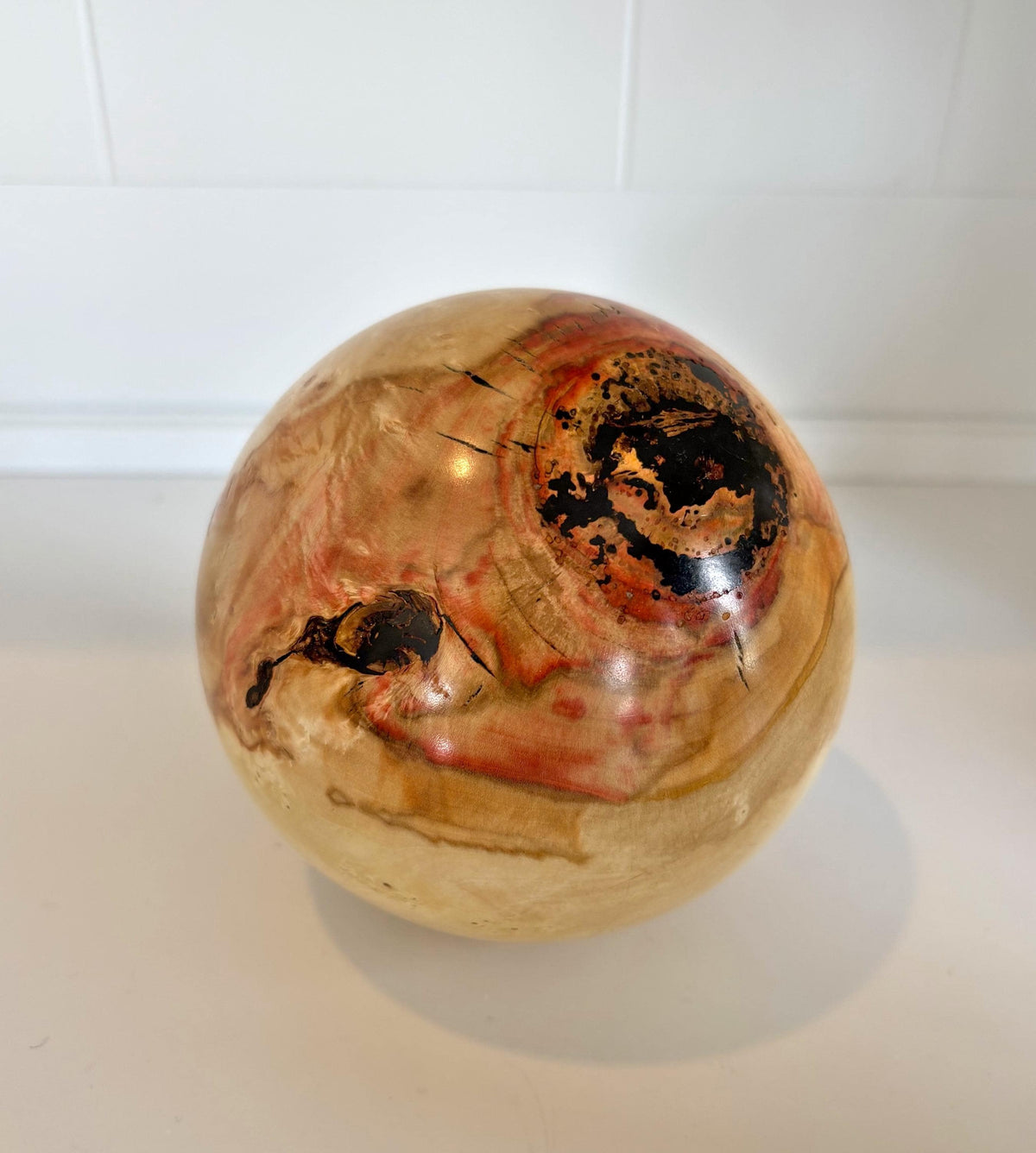 Flame Box Elder Maple Wood Sphere, 4.6 Inch, photo 1 of 3