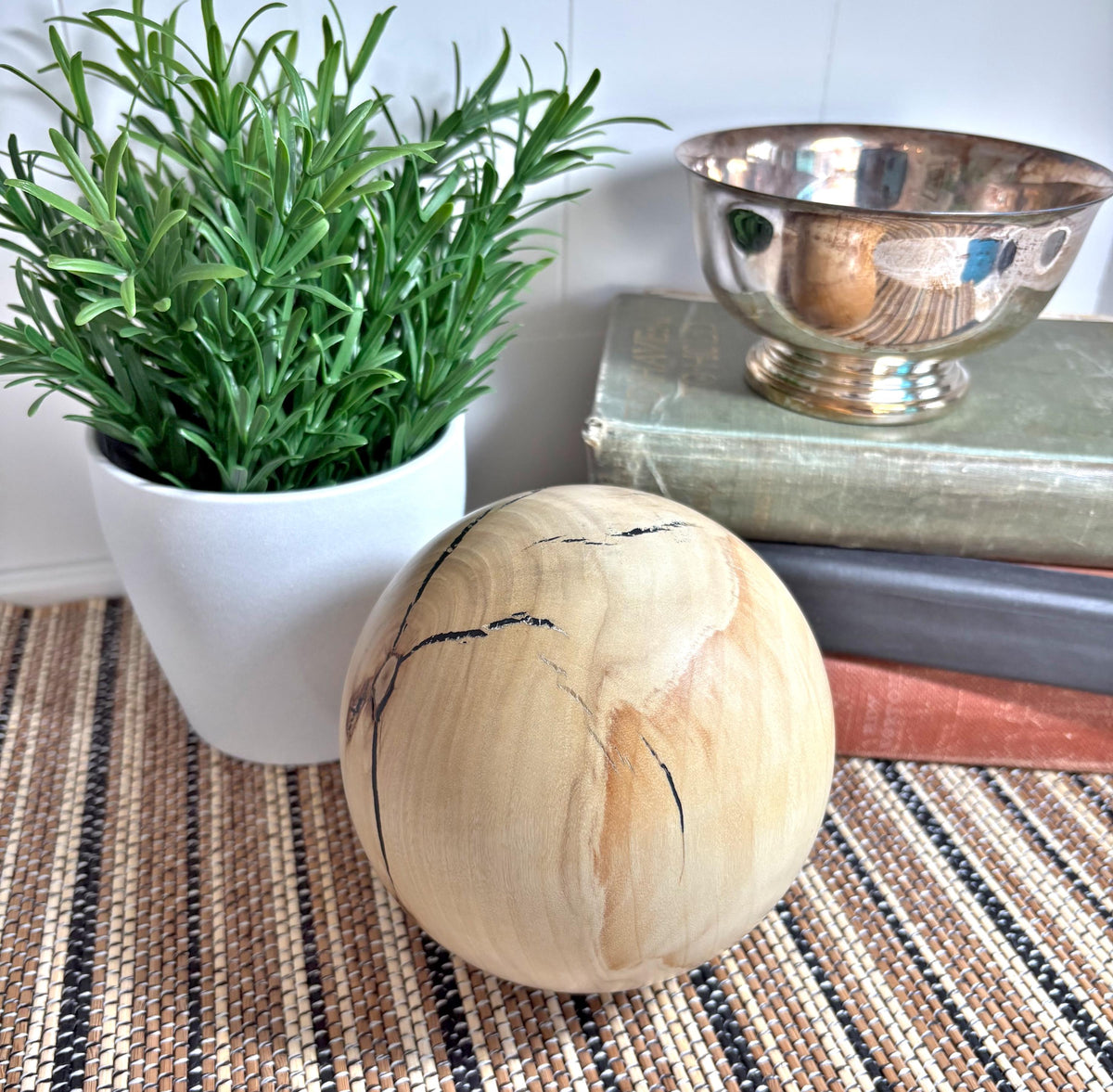 Poplar Wood Sphere, 5 Inch, photo 4 of 4