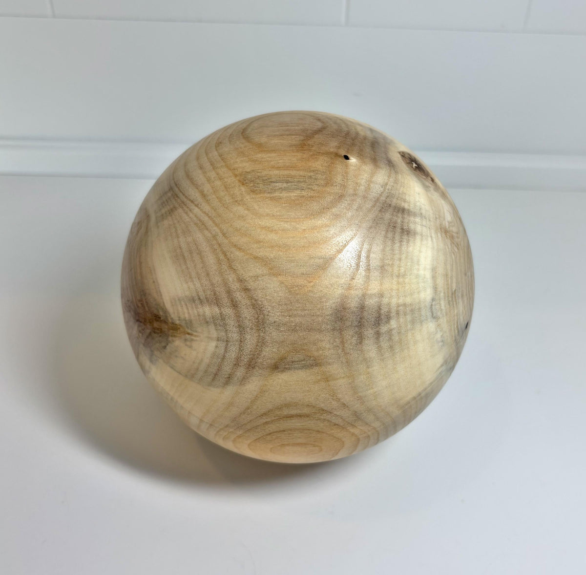 Balsam Poplar Wood Sphere, 5.1 Inch, photo 3 of 4