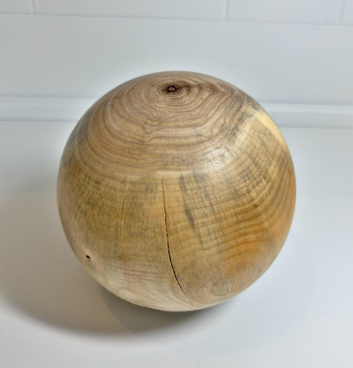 Balsam Poplar Wood Sphere, 5.1 Inch, photo 2 of 4
