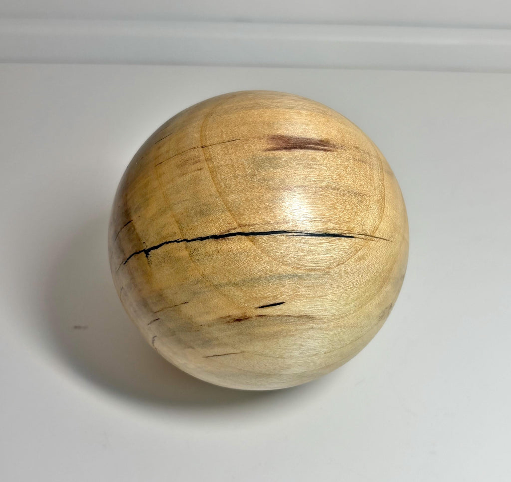 Poplar Wood Sphere, 3.5 Inch, photo 2 of 3