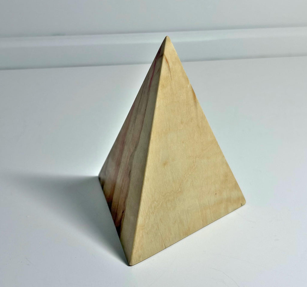 Flame Box Elder Maple Wood Triangular Pyramid, 3.25 Inch, photo 3 of 3