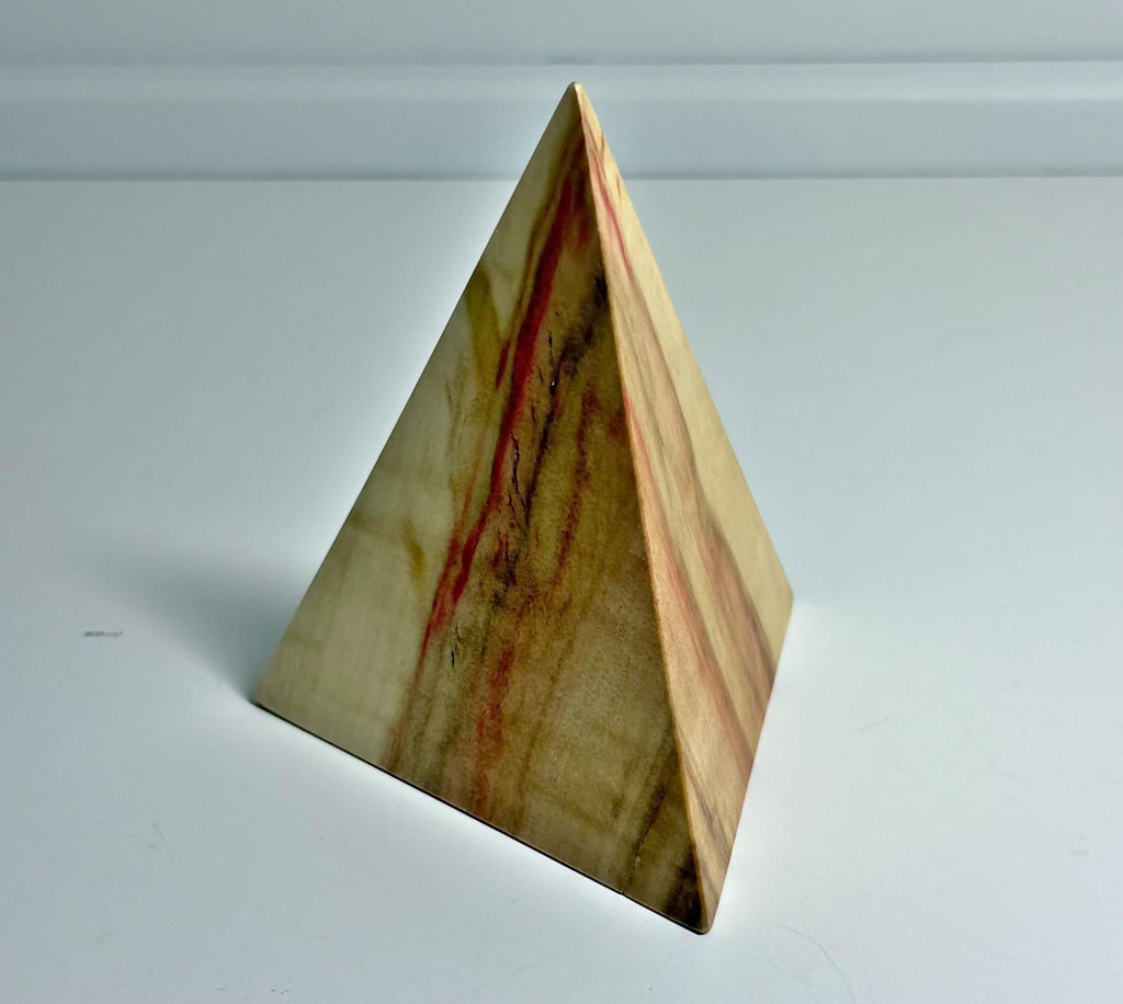 Flame Box Elder Maple Wood Triangular Pyramid, 3.25 Inch, photo 2 of 3