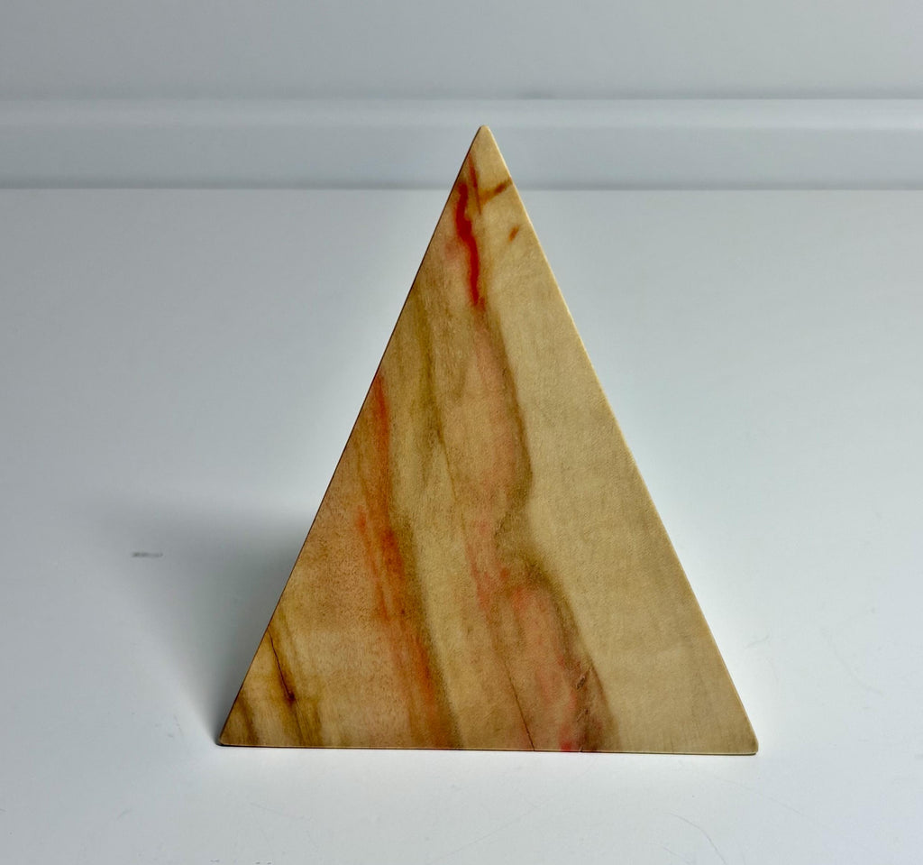 Flame Box Elder Maple Wood Triangular Pyramid, 3.25 Inch, photo 1 of 3