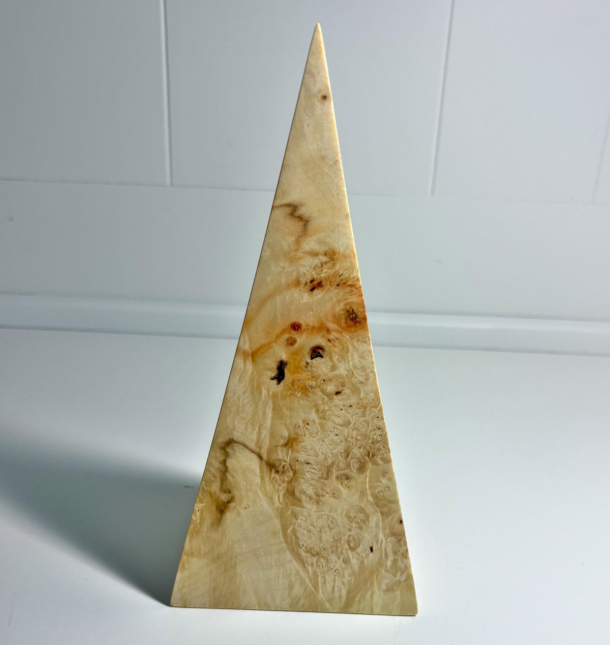 Flame Box Elder Maple Wood Triangular Pyramid, 8 Inch, photo 3 of 3