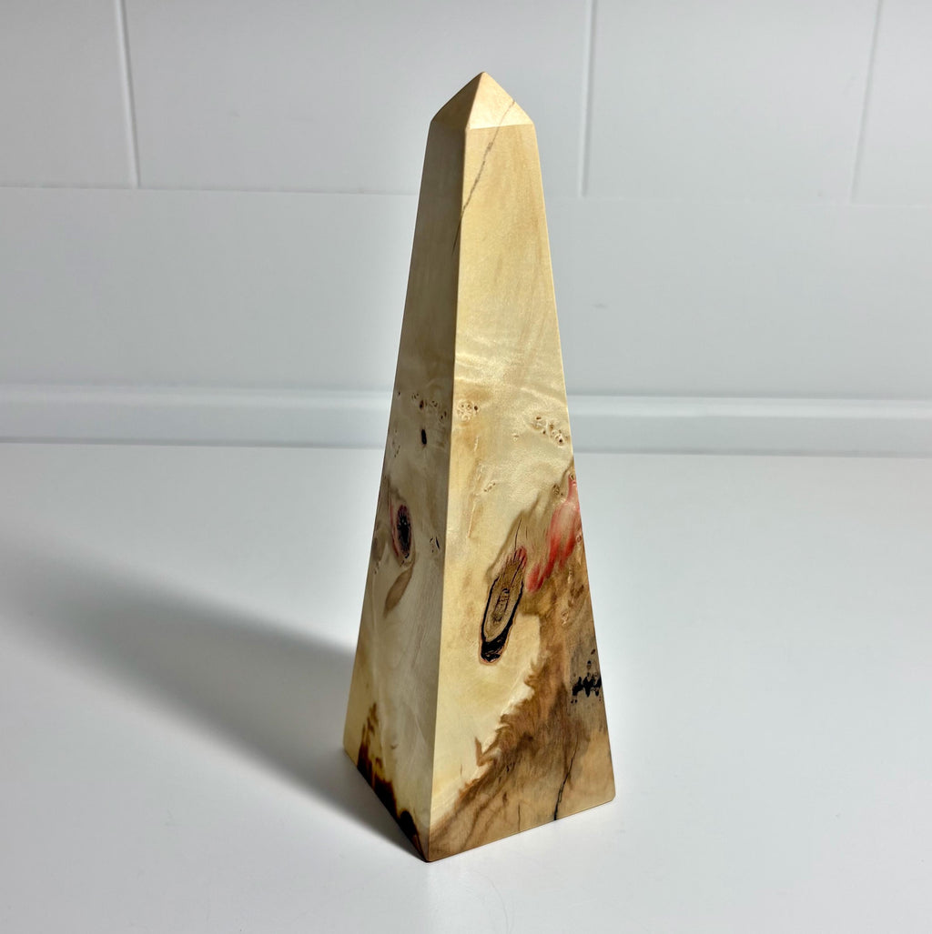 Flame Box Elder Maple Wood Obelisk, 6.5 Inch, photo 3 of 3