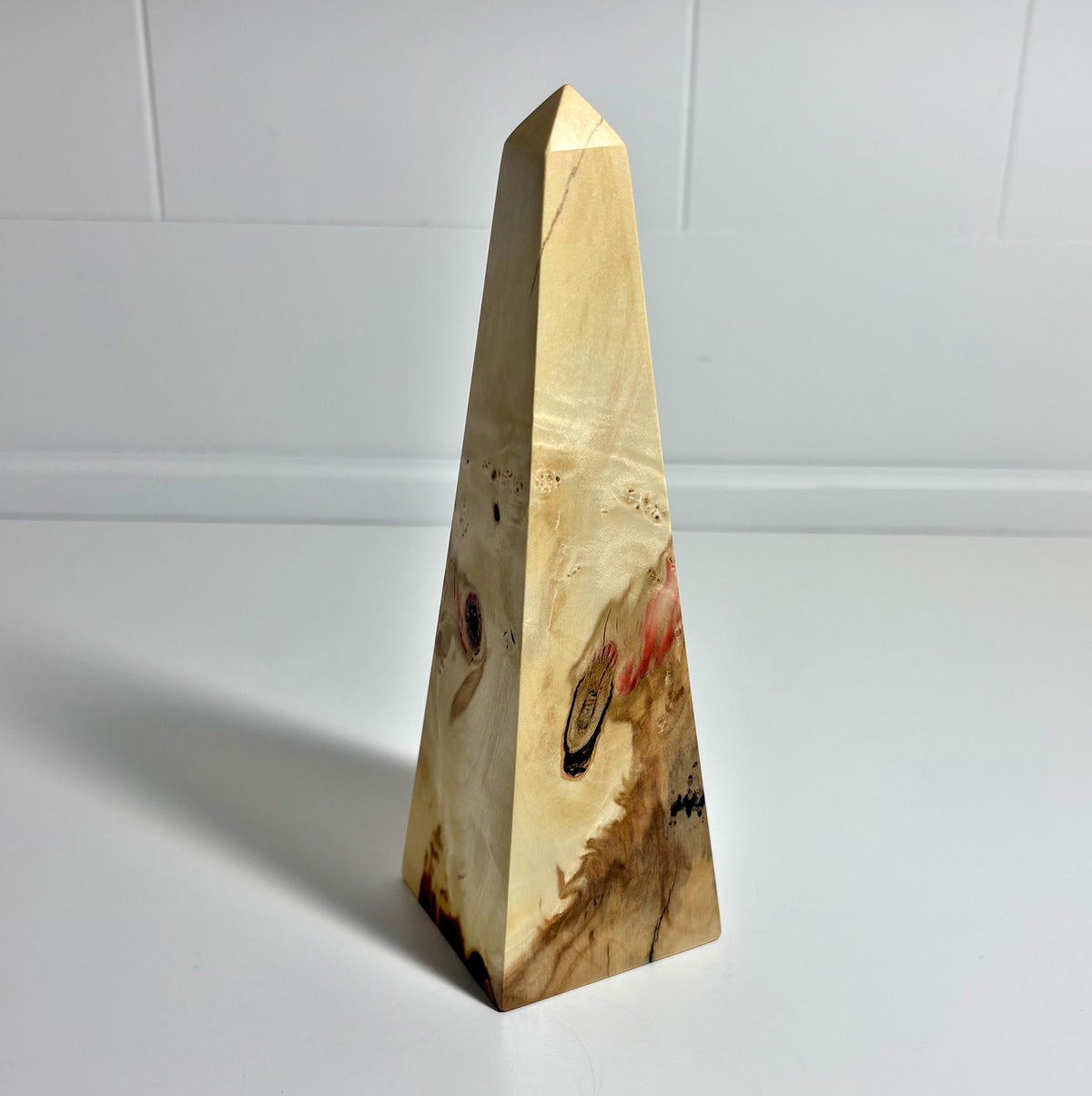 Flame Box Elder Maple Wood Obelisk, 6.5 Inch, photo 3 of 3