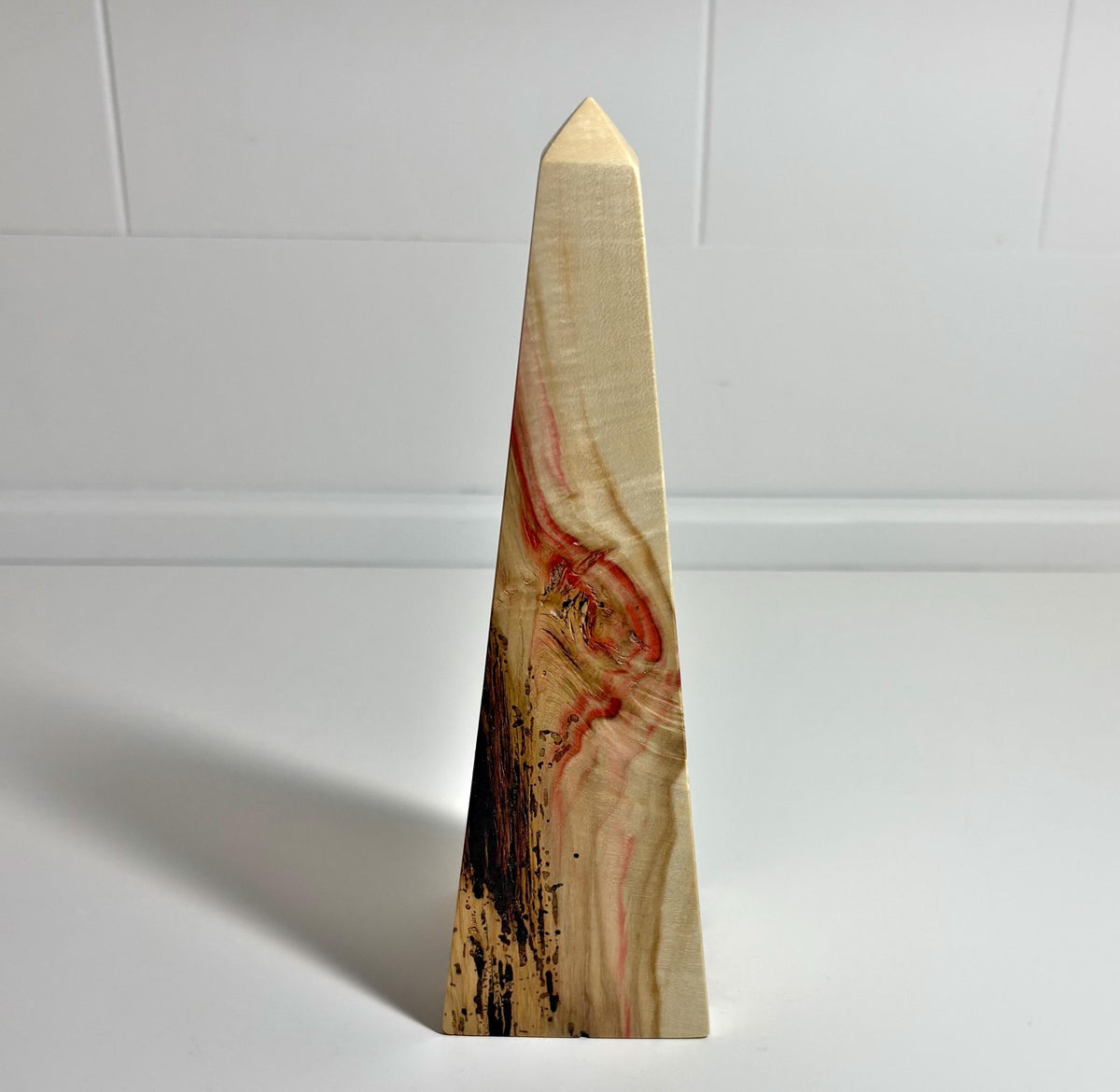 Flame Box Elder Maple Wood Obelisk, 6.5 Inch, photo 1 of 3