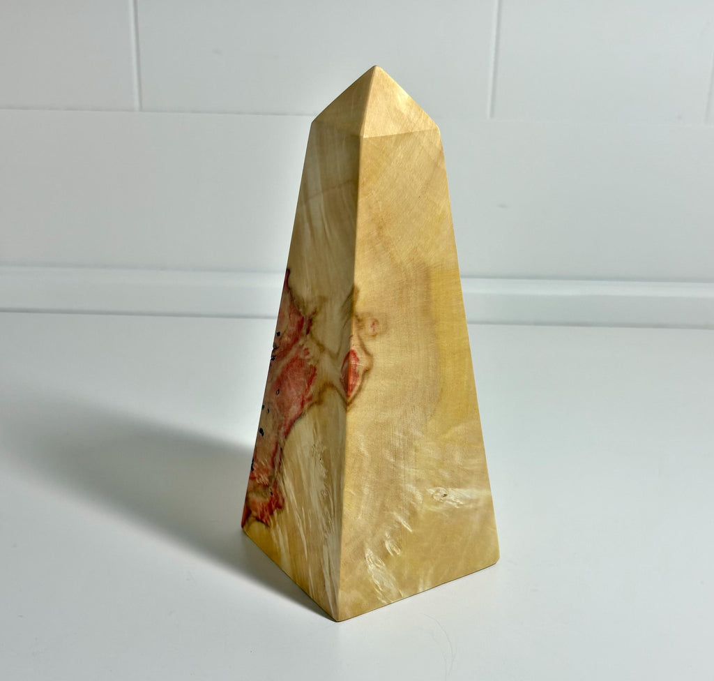 Flame Box Elder Maple Wood Obelisk, 5.75 Inch, photo 2 of 3