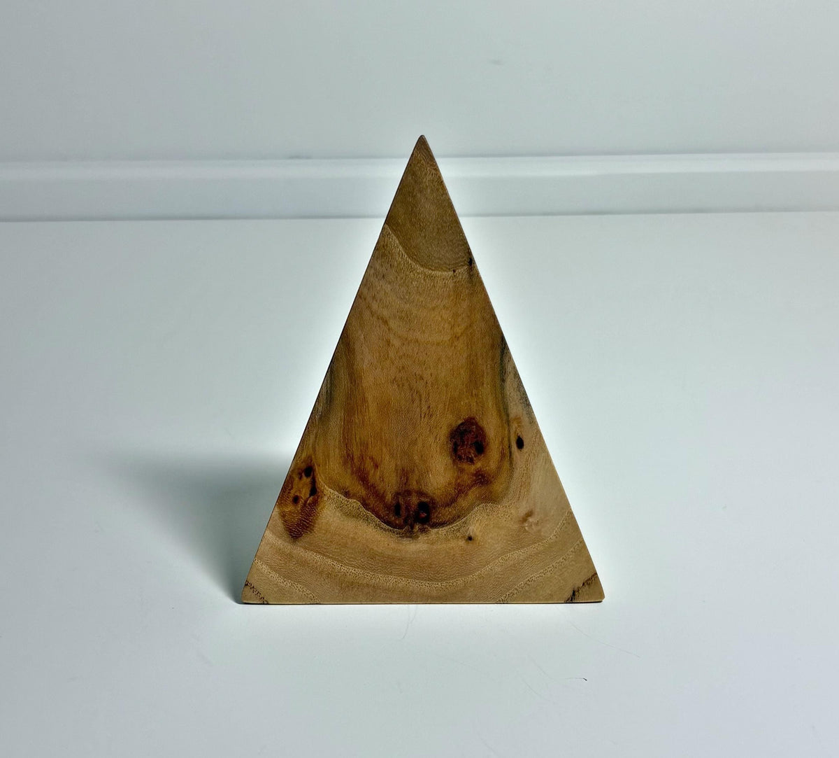 Elm Wood Triangular Pyramid, 4 Inch, photo 2 of 3