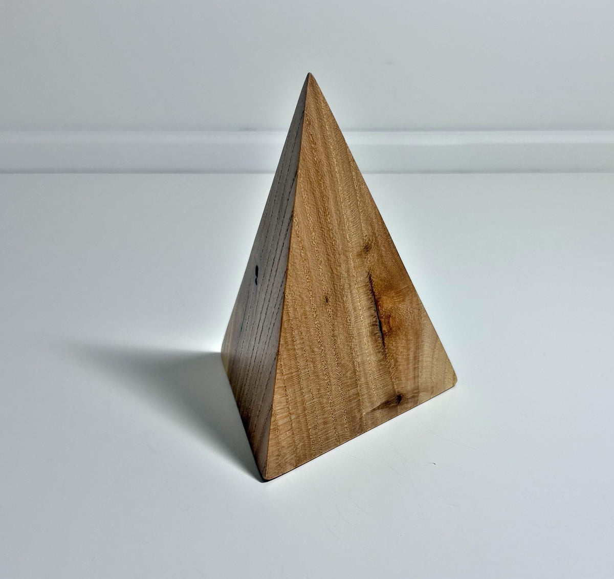 Elm Wood Triangular Pyramid, 4 Inch, photo 3 of 3
