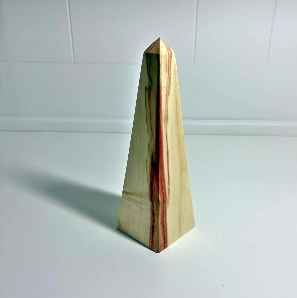 Flame Box Elder Maple Wood Obelisk, 6.25 Inch, photo 1 of 3