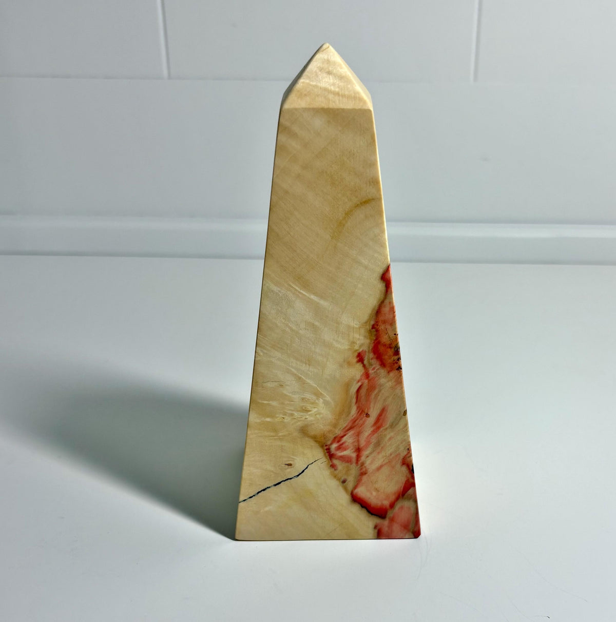 Flame Box Elder Maple Wood Obelisk, 5.75 Inch, photo 3 of 3