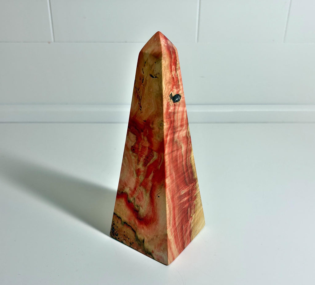 Flame Box Elder Maple Wood Obelisk, 6.5 Inch, photo 1 of 3