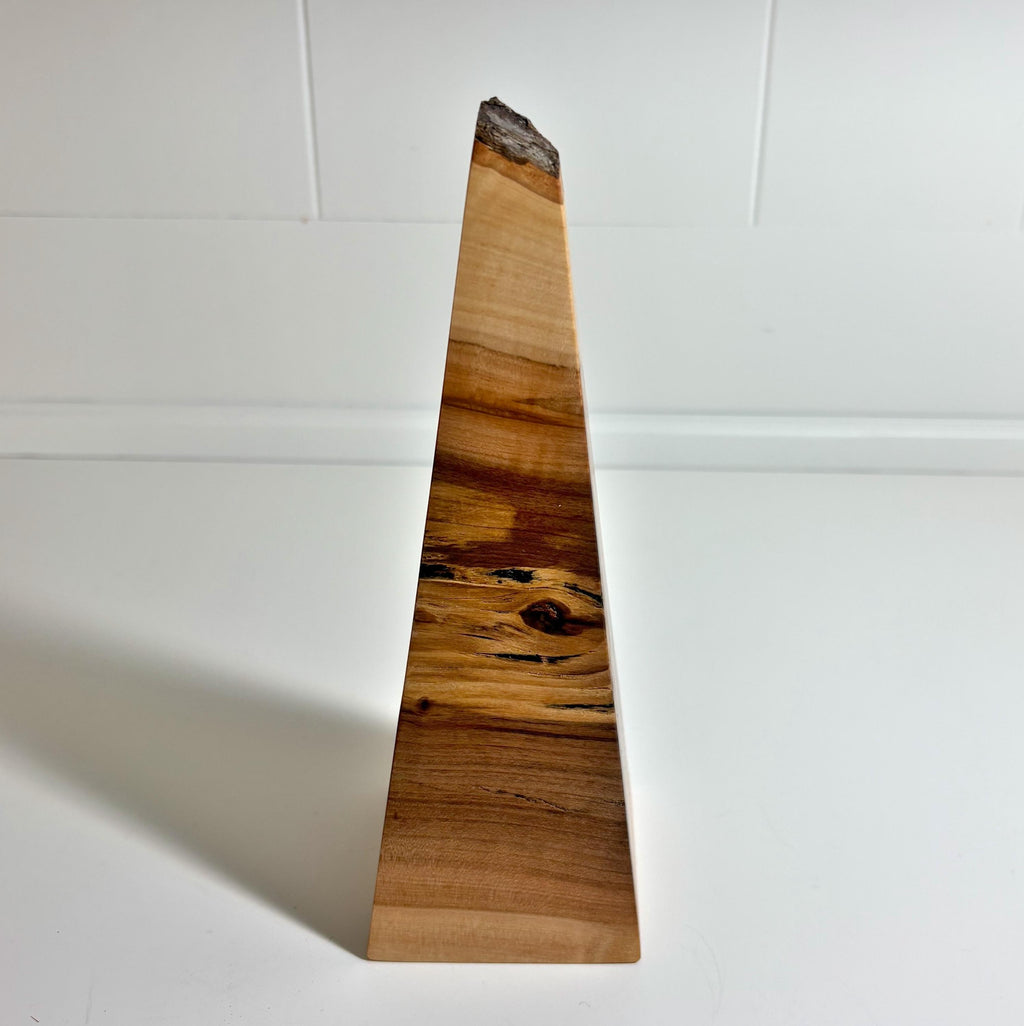 Natural Edge Apple Wood Obelisk, 7.5 Inch, photo 2 of 3