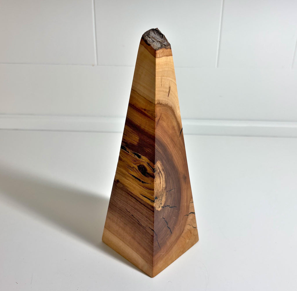 Natural Edge Apple Wood Obelisk, 7.5 Inch, photo 1 of 3