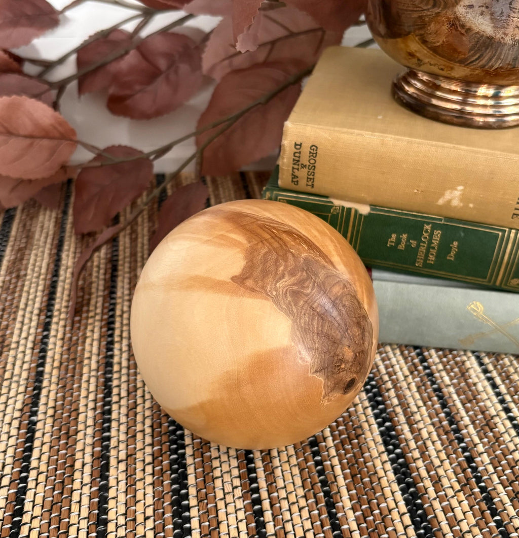 Kenai Birch Wood Sphere, 4 Inch, photo 4 of 4