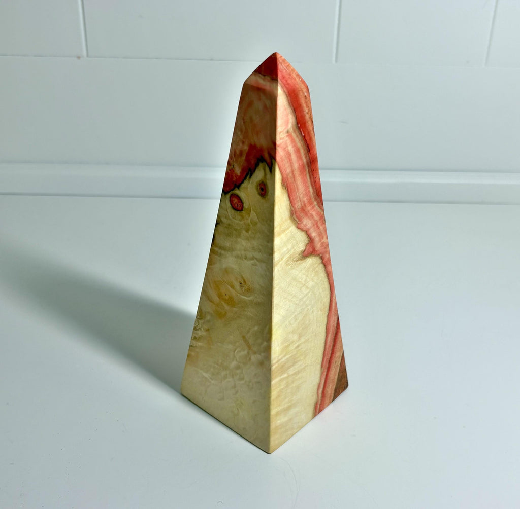 Flame Box Elder Maple Wood Obelisk, 6.5 Inch, photo 3 of 3