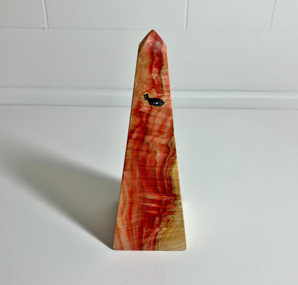 Flame Box Elder Maple Wood Obelisk, 6.5 Inch, photo 2 of 3