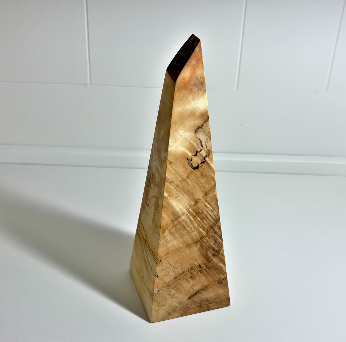 Poplar Wood Obelisk, 7.75 Inch, photo 1 of 3