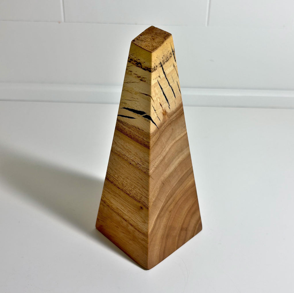 Natural Edge Elm Wood Obelisk, 6.25 Inch, photo 1 of 3