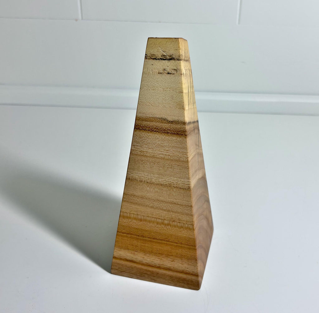 Natural Edge Elm Wood Obelisk, 6.25 Inch, photo 3 of 3